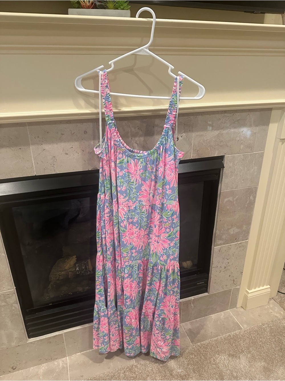 Lilly Pulitzer Pink & Blue Floral Maxi